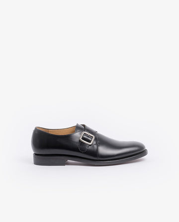 Black Monk Strap Shoes 100% Leather